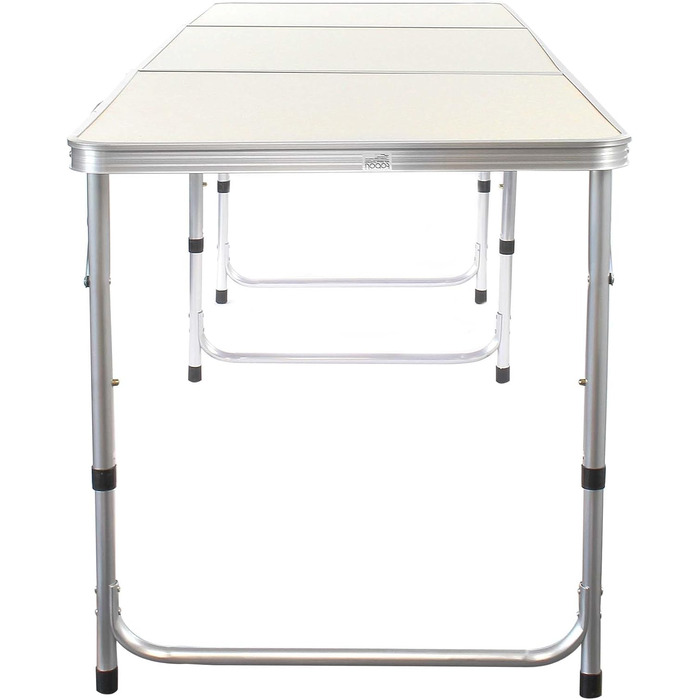 Складаний кемпінговий стіл Toboli 180x60x70 см, регульована висота 54/61/70 см, алюмінієва рама, стільниця МДФ, портативний багатофункціональний стіл для кемпінгу, саду, буфету