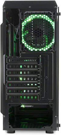 Ігровий корпус для ПК EMPIRE GAMING Warmachine ATX, середній, 4 безшумні вентилятори, LED-RGB-підсвічування, 11 режимів, скло спереду та збоку