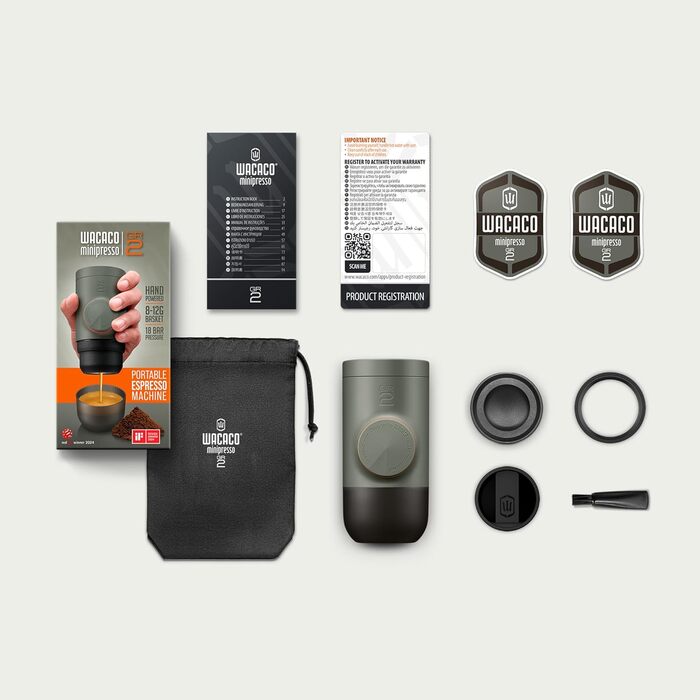 WACACO Minipresso GR2 - портативна кавомашина для кемпінгу (сіро-оливковий)