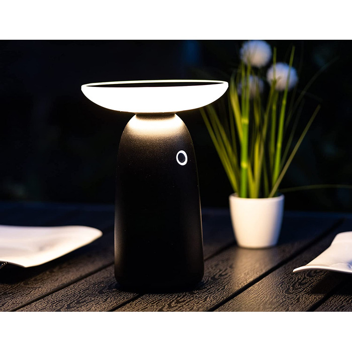 Сонячна настільна лампа ChiliTec з акумулятором, IP44, 22,5 см, диммована, USB-C, сенсор сутінків, тепле світло