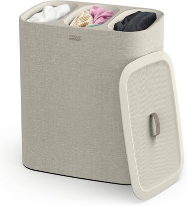 Кошик для білизни Joseph Joseph тріо 90 л з кришкою бежевий
