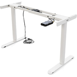 Стол Yaasa Frame Basic S: Регульована висота, USB-порт, телескопічний механізм, блокування клавішами (білий)