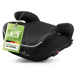 Автобустер WALSER Premium Andy ISOFIX 125-150 см, чорний - Дитячий автокрісло підвищувач ECE R129 (2024)