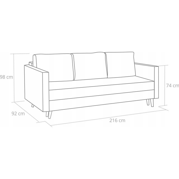 Диван BIRD Meble, 216 x 92 см, оббивка тканина, жовтий