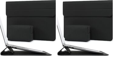 Чохол-сумка для ноутбука HYZUO з підставкою для MacBook 13.3-14 дюймів, захисний кейс (набір 2 шт.), чорний