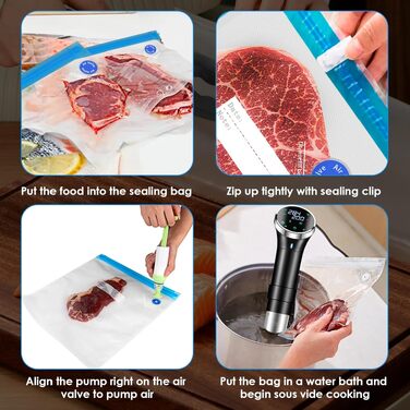 Sous Vide Garer WiFi 1100W: Іммерсійний циркулятор для су-від з точним контролем температури (25-95°C) та таймером. Водонепроникний IPX7. Комплект з пакетами для су-від (22 шт)