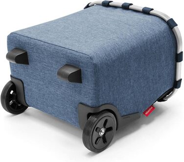 Reisenthel Carrycruiser – портативний візок для покупок з міцною чорною алюмінієвою рамою, плечовим ременем і знімною сітчастою внутрішньою кишенею, водовідштовхувальний матеріал, синій