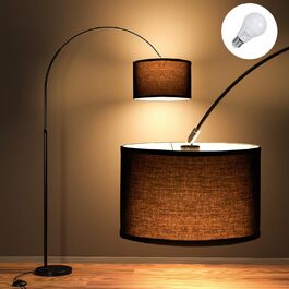 Торшер-арка Modlicht JASMIN з LED E27, чорний текстиль, 33 см, вінтаж, для вітальні, спальні, готелю