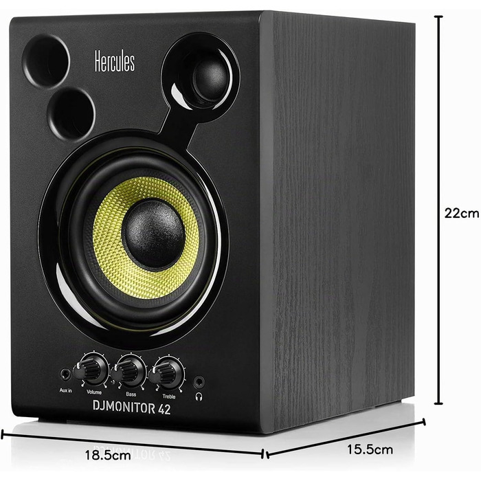 Hercules DJMonitor 42 – Активні DJ колонки 80W з 4” низькочастотним динаміком, чіткий звук, Bass Reflex, для ді-джеїв та меломанів