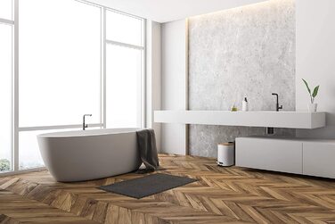 Косметичний відро для сміття VMbathrooms 3 л, білий, з м'яким закриттям, бамбукова кришка, внутрішній контейнер, для ванної
