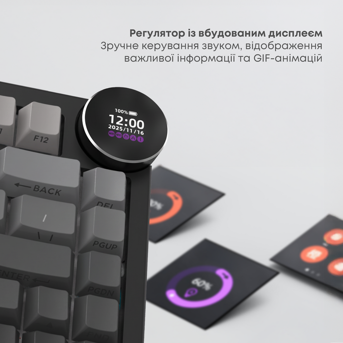 Бездротова механічна клавіатура Ajazz AK820 V2 White Peach Switch (AK820-V2-WP-S-W)