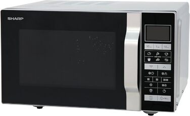 Мікрохвильова піч Sharp R-860S 3-в-1 з грилем і конвекцією, 25 л, 900 Вт, нержавіюча сталь, програмне управління, розморожування за вагою та часом