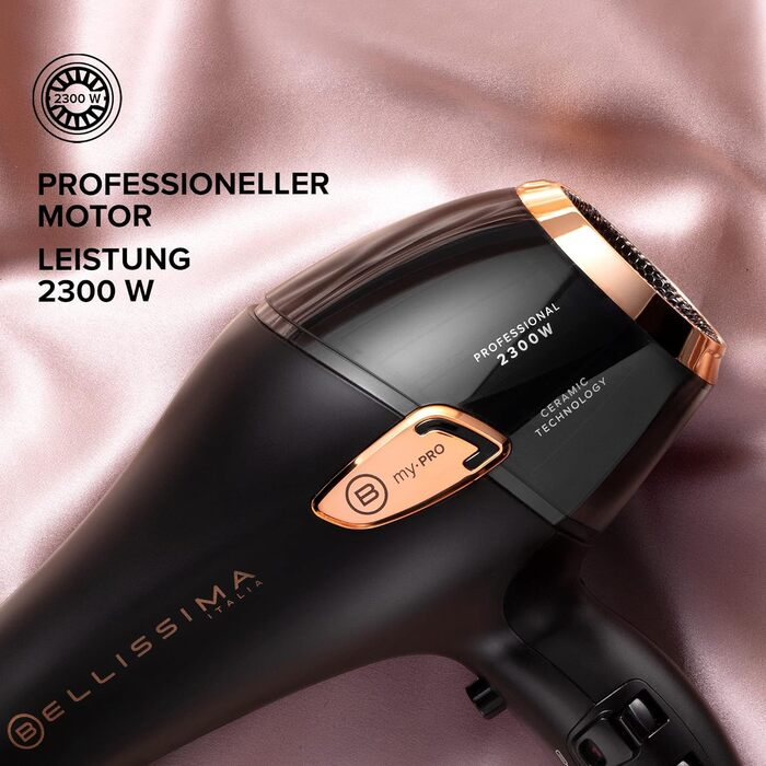 Фен Bellissima My Pro Ceramic P5 3800 з іонною та керамічною технологією, 2300 Вт, для м'якого і блискучого волосся, з дифузором та ультра вузьким концентратором