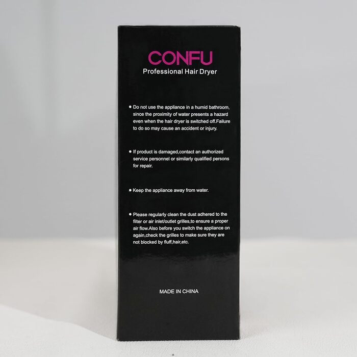 Професійний фен для волосся CONFU 2300 Вт з іонною технологією, дифузором, LED, 2 швидкості, 3 режими нагріву, холодне повітря, AC мотор, для салону, 220V