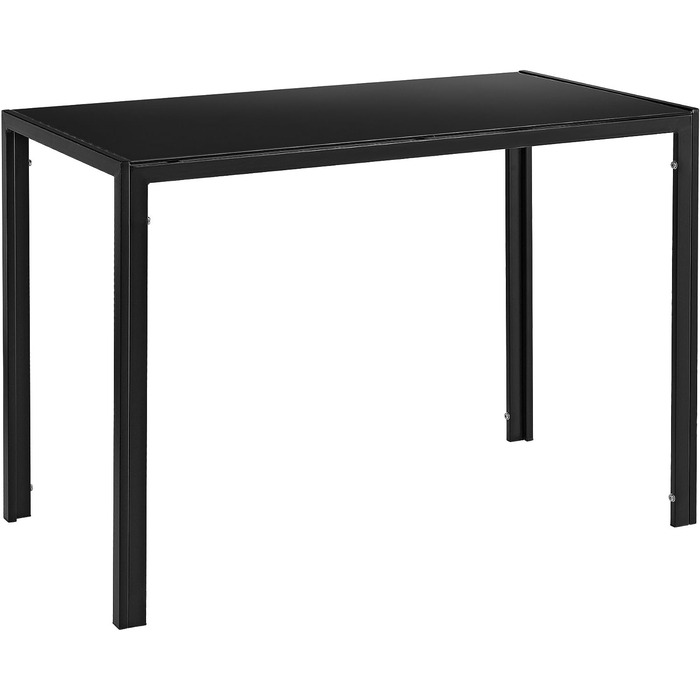 Обідній стіл en.casa 105x60x75 см, скляна стільниця, чорний