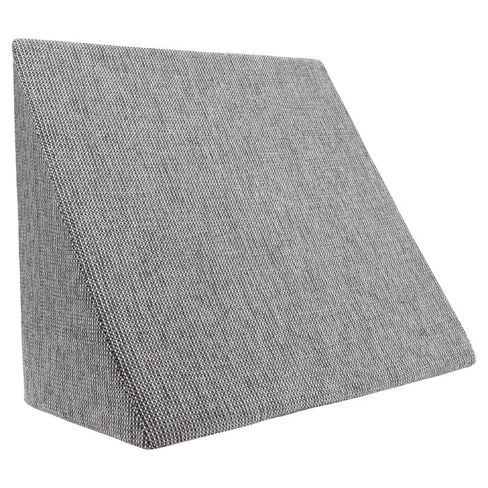 Подушка клиноподібна XL 60x50x30 см для читання в ліжку та на дивані. Чохол знімний, що прається. Чорно-біла, антирефлюксна подушка
