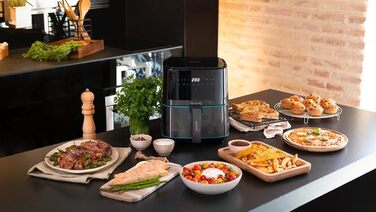 Фритюрниця без олії Cecotec Cecofry Full InoxBlack Pro 5500, 5.5 л, 1700 Вт, 8 режимів, PerfectCook, LED-дисплей