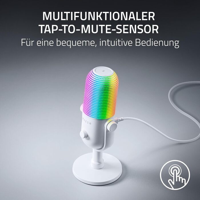 Мікрофон Razer Seiren V3 Mini USB - компактний, з LED-індикатором та функцією Tap-to-Mute