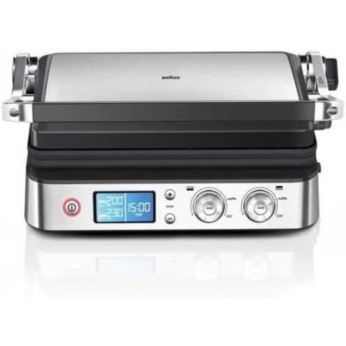 Контактний гриль Braun MultiGrill 9 Pro CG 9167 з 6 наборами пластин (гриль, плоскі, вафельні) та датчиком температури