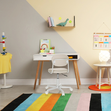 Дитячий письмовий стілець / дитячий поворотний стілець KIDDY BASE I тканина бежева hjh OFFICE