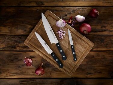 Набір ножів ZWILLING Gourmet, 7 предметів: ножі, мусат, кухонні ножиці, блок, нержавіюча сталь, ергономічна пластикова ручка, чорний, вироблено в Німеччині