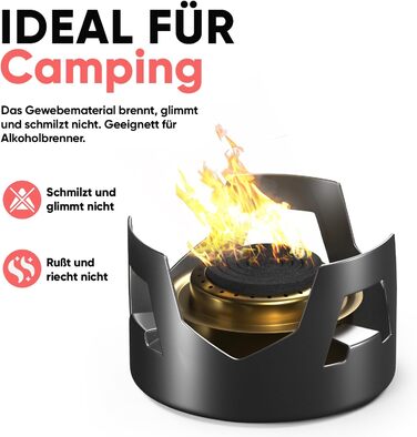 Вогнетривка підкладка EVOCAMP 50x50 см, термостійка до 982°C, захисна негорюча тканина для гриля та каміна, жаростійкий килимок для барбекю та мангалу