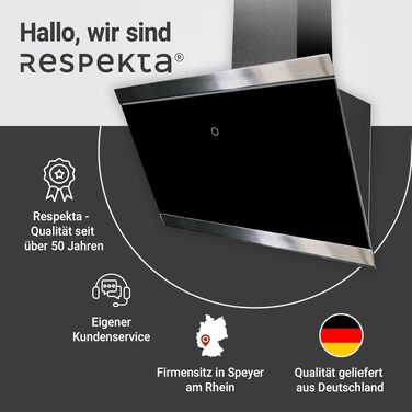 Похила витяжка Respekta CH89060S 90 см, скло та нержавіюча сталь, режим відведення та рециркуляції повітря, клас A++, чорна