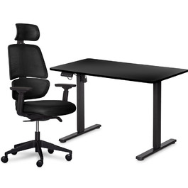 Комплект Mealux PowerDesk Lite Black + Leo Air Plus Black (арт. EVO-201 Lite B/B +Y 546 KB)