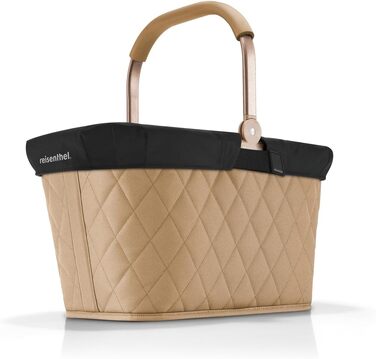 Набір Reisenthel Carrybag Frame Leo Macchiato: кошик для покупок з чохлом, водовідштовхувальний дизайн, колір чорний (Rhombus Ginger + Black)
