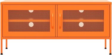 vidaXL ТБ тумба з 2 ґратчастими дверцятами, сталева, антрацит, 105x35x50 см – низький комод, телевізійна тумба, меблі для вітальні