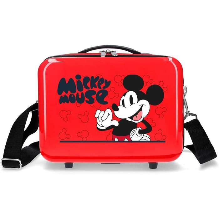 Дитяча косметичка Disney Mickey Mouse червона, з ремінцем, органайзер для макіяжу, персоналізована сумка