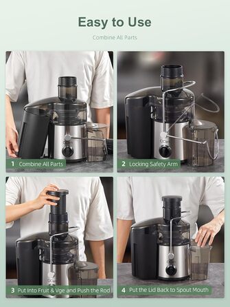 Центрифужний соковитискач QCen: нержавіюча сталь, BPA-free, 500W, для фруктів та овочів