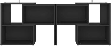 TV-тумба vidaXL чорна 104x30x52 см, деревостружкова плита, сучасний телевізійний стіл, меблі для вітальні, низький комод, полиця для HiFi-апаратури