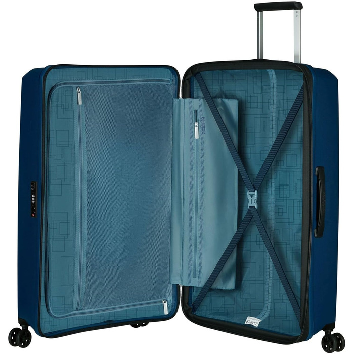 Валіза American Tourister Aerostep Spinner L, розширювана, 77 см, 101.5/109 л, синя (Navy Blue)