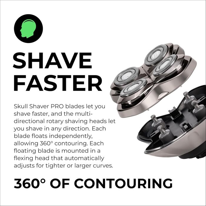 Змінні леза Skull Shaver Forte Pro (4 шт.) для голильників Pitbull, Palm та Butterfly Kiss — набір для гоління голови, обличчя та тіла