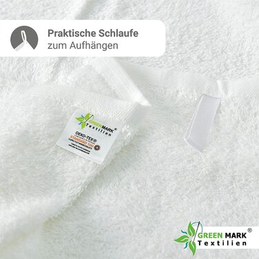 Набір рушників NatureMark з махрової тканини, 8 шт: 4 гостьових, 2 для рук, 2 для душу, білий, 100% бавовна