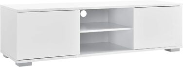 ТВ-тумба en.casa, біла, 120x40x34,5 см, підлогова шафа для телевізора