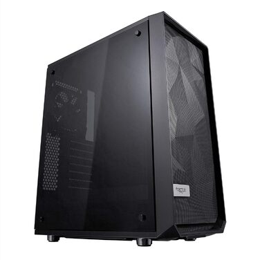 Корпус для комп'ютера Fractal Design Meshify C, компактний, з високою вентиляцією, 2 вентилятори, скляна панель, USB 3.0, чорний
