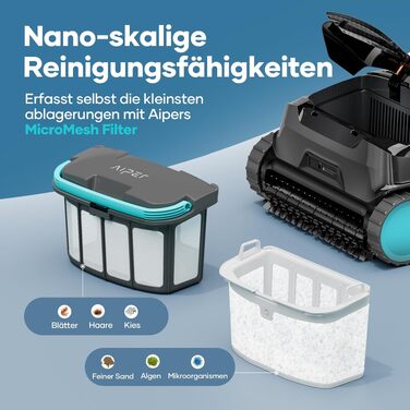Робот-пилосос для басейну AIPER Scuba X1 з Wi-Fi, 25200 л/год, фільтр 3 мкм, для вбудованих басейнів, синій