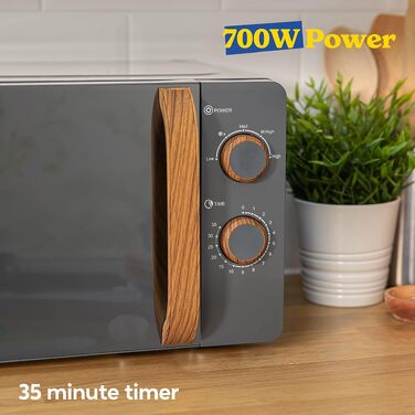 Мікрохвильова піч Russell Hobbs RHMM713G ручна, 17 л, 700 Вт, скандинавський стиль, сіра
