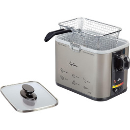 Фритюрниця Jata FR326E, 1000 Вт, 1.3 л, чорна/срібляста