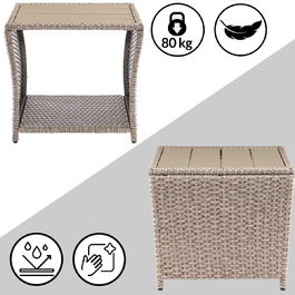 Столик з полі ротанга Vedis Cream 45x45x40см