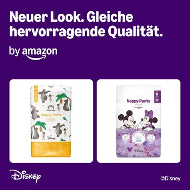 Дитячі підгузки Disney від Amazon, розмір 6 (15+ кг), білі, 140 шт (2 упаковки по 70 шт), місячний запас