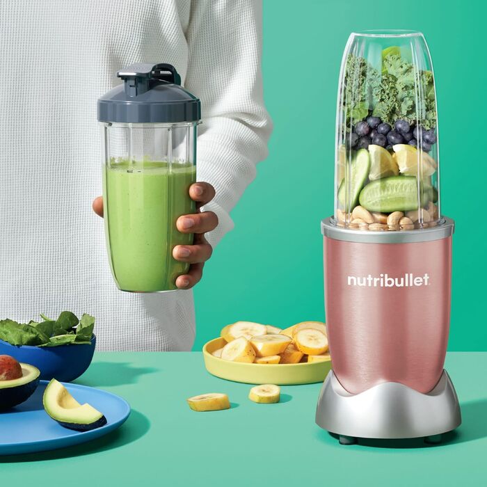 Смузі-блендер Nutribullet Pro 900 Вт, електричний, компактний, 700 мл, рожеве золото