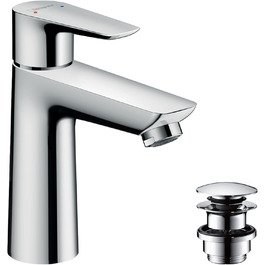 Змішувач для ванної кімнати Hansgrohe Talis E з Push-Open, вилив висотою 110 мм, EcoSmart, хром