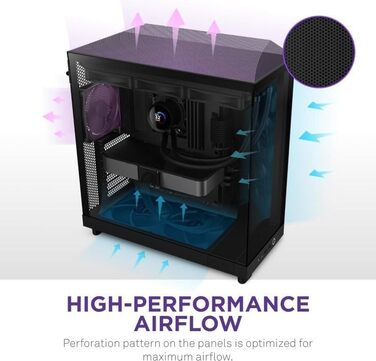 Корпус для ПК NZXT H6 Flow Black, вентиляція, ATX, чорний