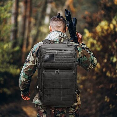 Тактичний рюкзак G4Free 40 л, військовий армійський рюкзак Molle для туризму, кемпінгу, трекінгу, полювання, чорний