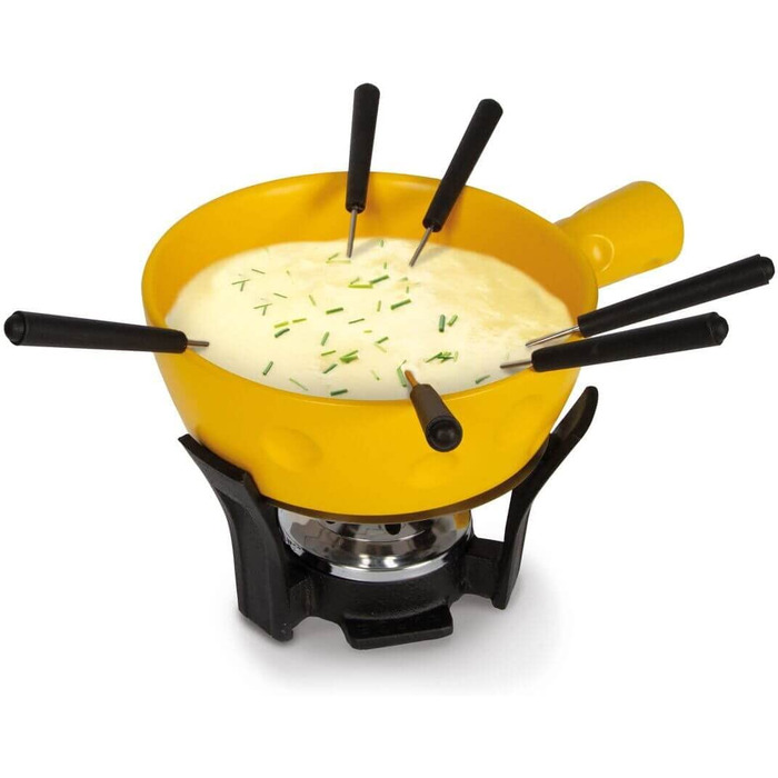 Набір для фондю Boska Super Cheesy, керамічний та чавунний, жовтий/сріблястий/чорний, 290x200x160 мм