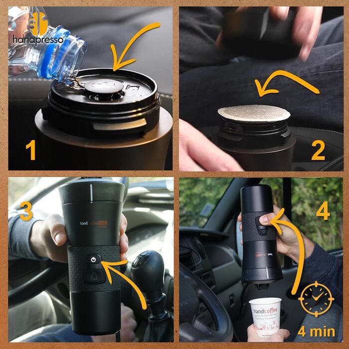 Handpresso Handcoffee Truck 21010: Кавомашина для вантажівок 24V | Сумісна з Senseo Pads