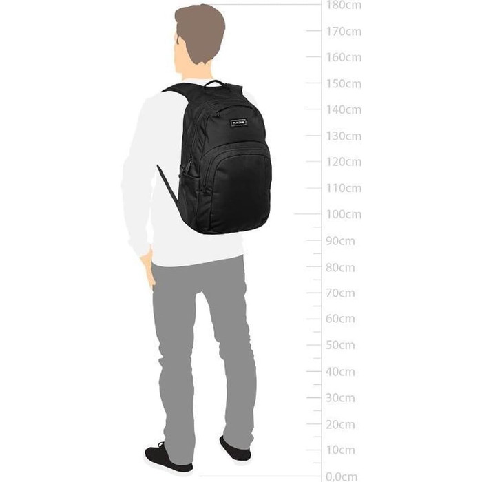 Унісекс рюкзак Dakine Campus 25L для школи, подорожей та ноутбука, водовідштовхуючий, чорний